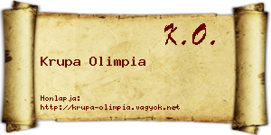 Krupa Olimpia névjegykártya